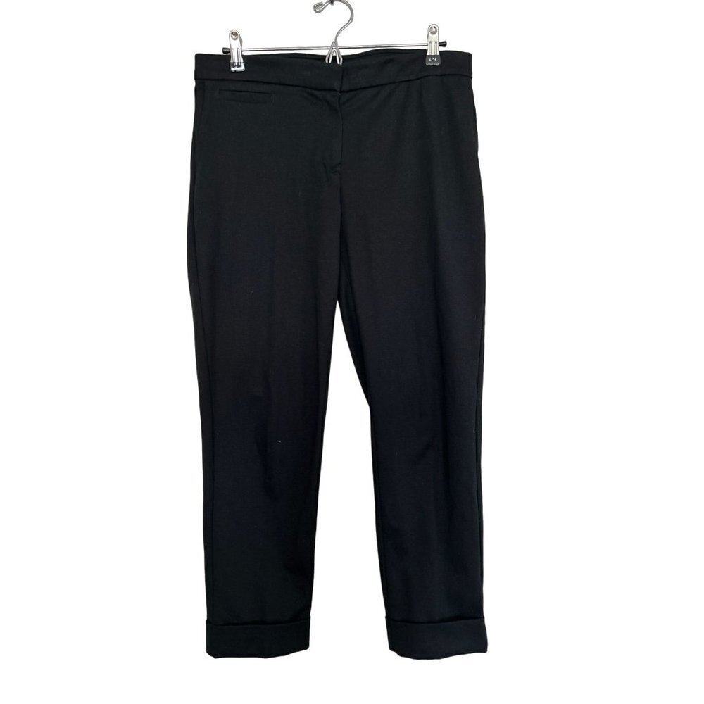 J. Jill Black Cotton Spandex Pants with Cuffed Hem Pull-up Size Small